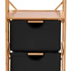 CASA Bamboo Cajonera 2 Cajones Negro, Natural Clearance