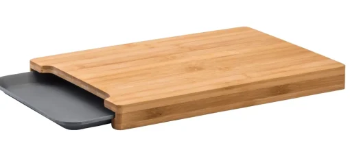 CASA Bamboo Tabla Para Cortar Con Recipiente Gris, Natural Best