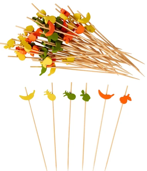 CASA Fruities Palillos Apero Juego De 50 Mezcla De 3 Colores Naranja, Amarillo, Verde Fashion