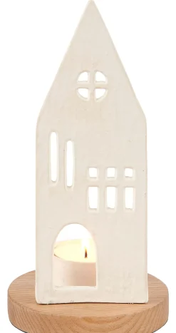 CASA Home Soporte Para Vela Pequena Blanco, Natural Outlet