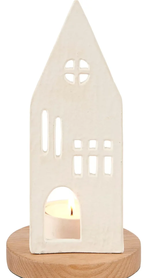 CASA Home Soporte Para Vela Pequena Blanco, Natural Outlet