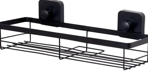 CASA Industria Cesta De Ducha Con Ventosas Negro Flash Sale
