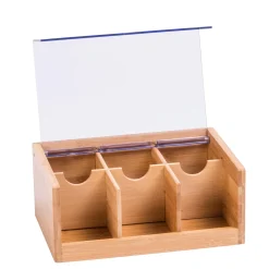 CASA Panda Caja Para Te 6 Compart. Transparente, Natural Best