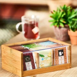 CASA Panda Caja Para Te 6 Compart. Transparente, Natural Best