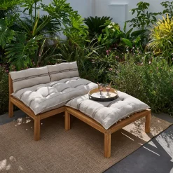 CASA Paulette Mesa/Puf Lounge Natural Cheap
