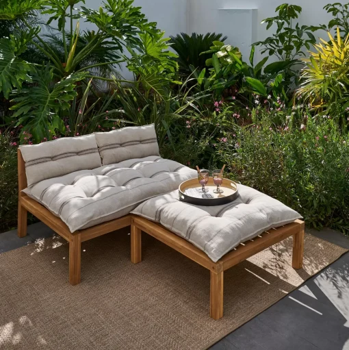 CASA Paulette Mesa/Puf Lounge Natural Cheap