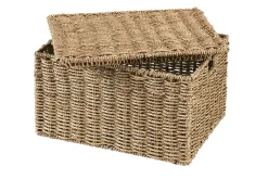 CASA Seagrass Cesta Almacenaje L Con Tapa Natural Clearance