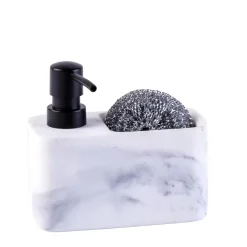 CASA Shadow Dispensador De Jabon Con Esponja Negro, Blanco New