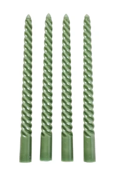 CASA Twist Velas Retorcidas Juego De 4 Verde New