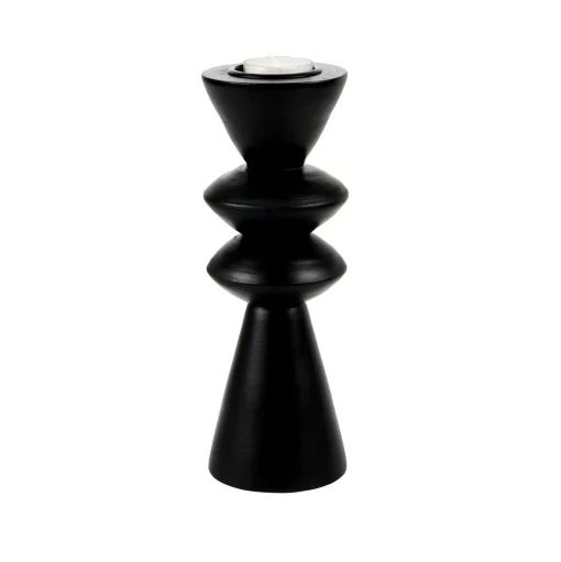 CASA Zigzag Soporte Para Vela Pequena Negro Best