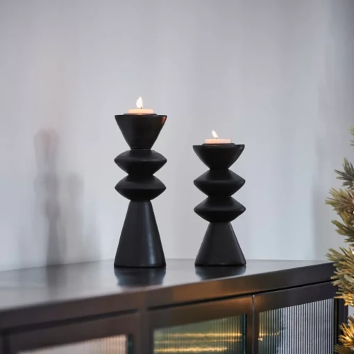 CASA Zigzag Soporte Para Vela Pequena Negro Best